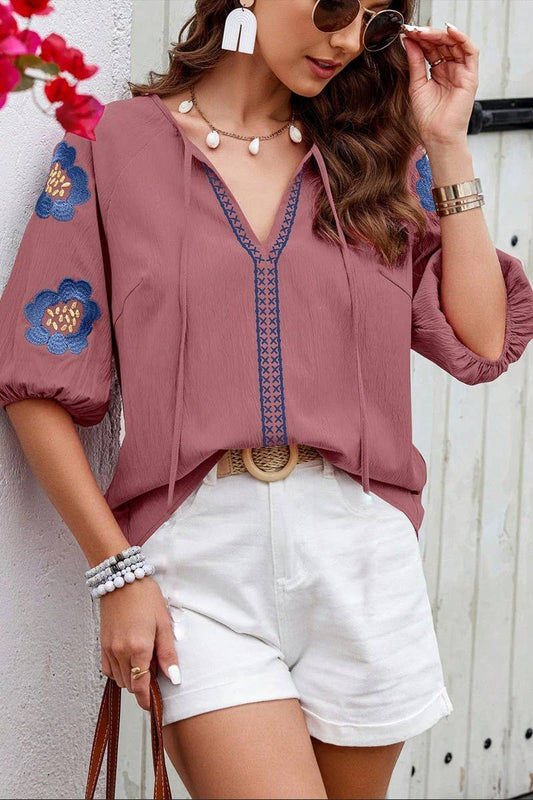 CWTSTS0678_SPRING AND AUTUMN DESIGN V-NECK LOOSE SHIRT