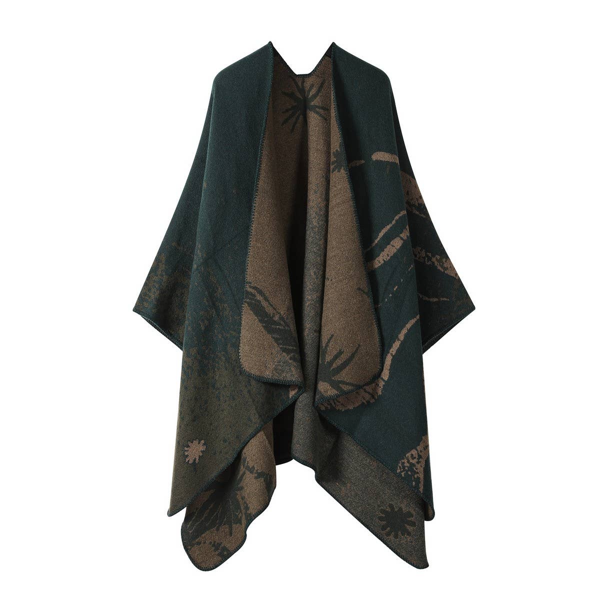 PLAIN ALL-MATCH SHAWL KNITTED CAPE SCARF_CWASC2181