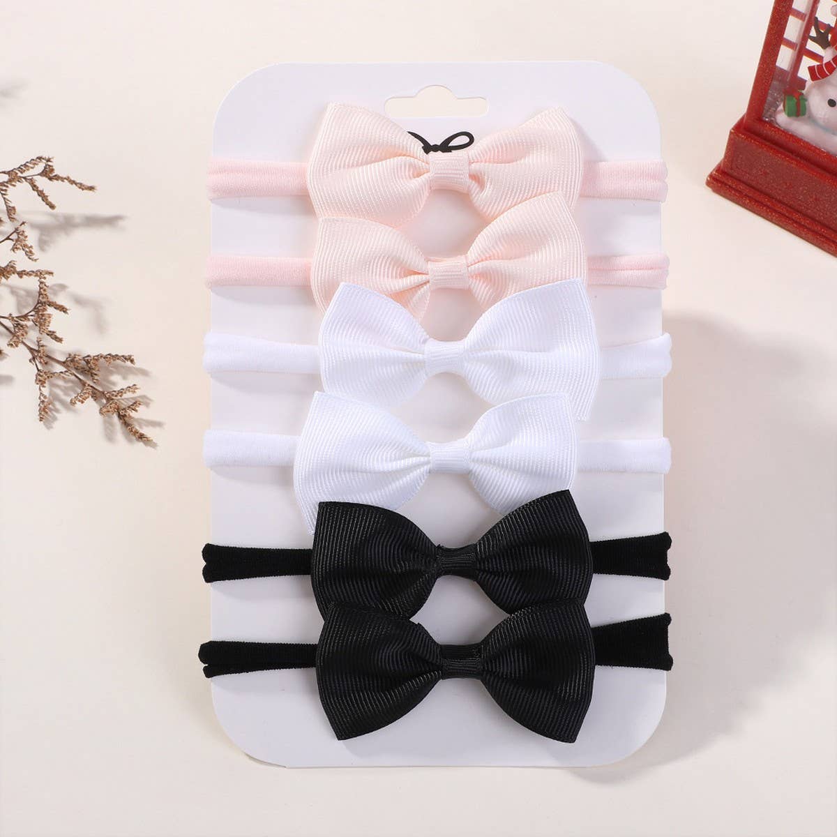 Kids Bow Headband Set ? Elastic Nylon No Marks