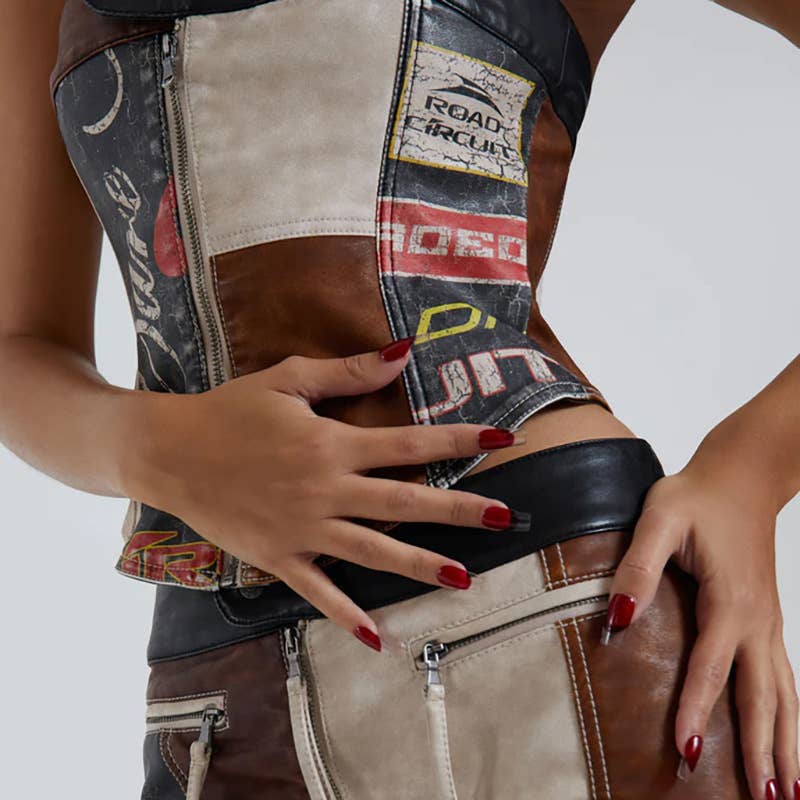 Colorblock Street Style Slim Fit Casual Top