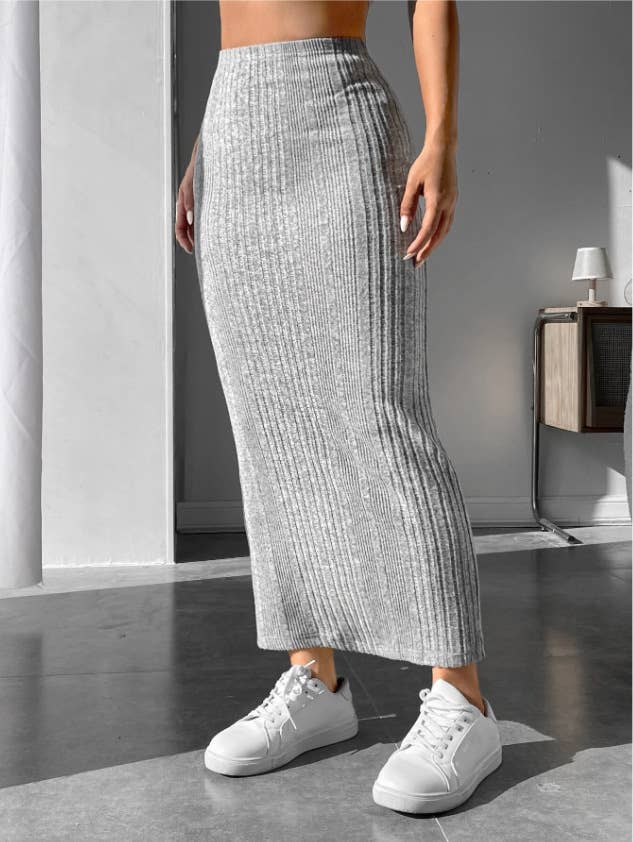 CASUAL SKIRT SLIM IRREGULAR STRIPED SKIRT