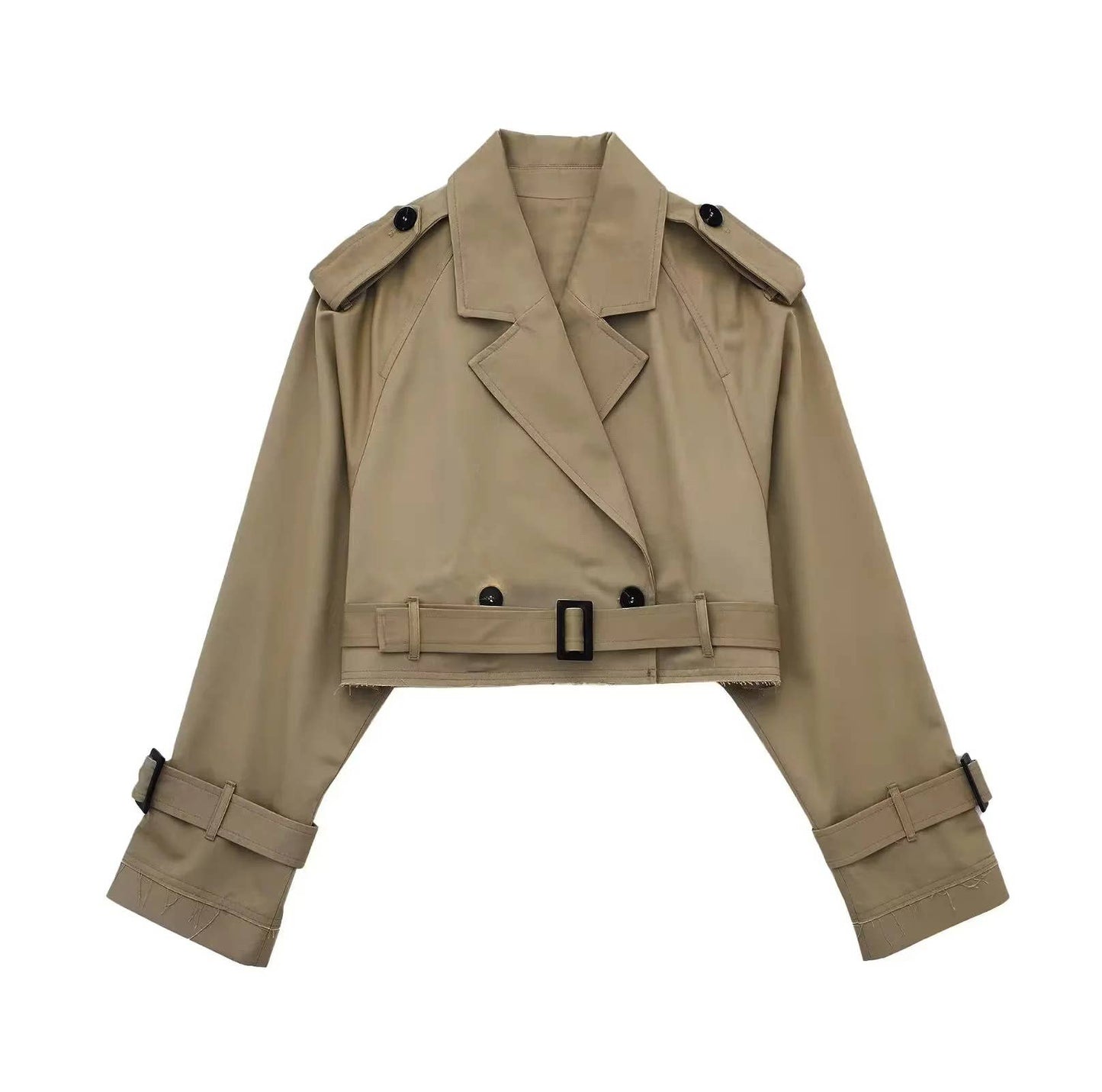 Belt casual short trench coat