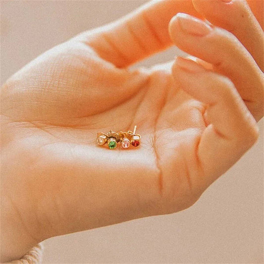 Zodiac Birthstone Zircon Stud Earrings Colorfast_CWAJE5027