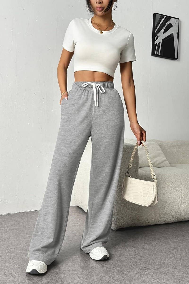 CWBLP01040_HIGH WAIST WIDE LEG DRAWSTRING SWEATPANTS