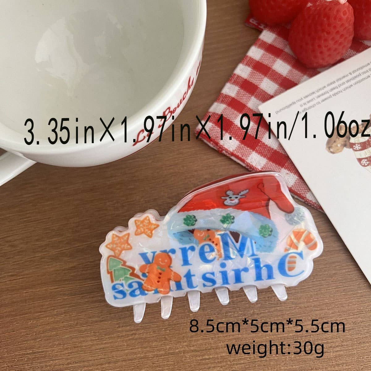 CWAHA07713_CHRISTMAS ACRYLIC CLAW HAIR CLIP FOR WOMEN