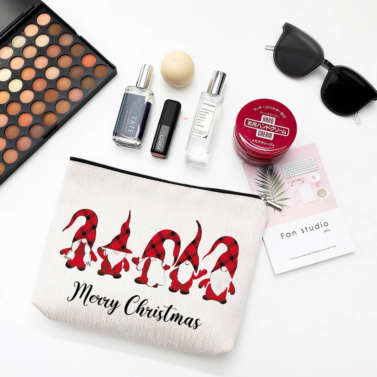 SIMPLE SNOWMAN TOILETRIES PRINTED COSMETIC BAG_CWAB1786
