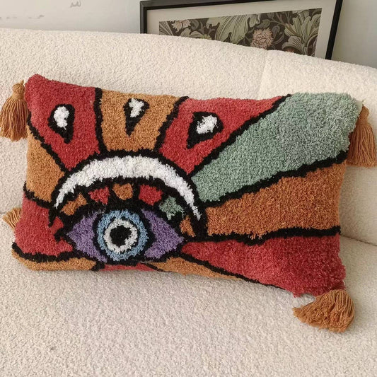 DEVIL EYE PATTERN BOLSTER PILLOW FOR COUCH