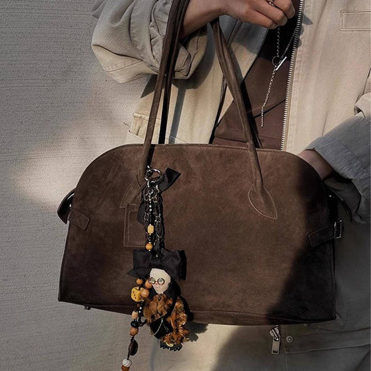 SUEDE TOTE BAG VINTAGE SHOULDER CROSSBODY BAG_CWAB4109
