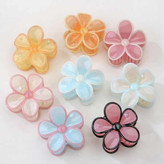 CWAHA07421_PLUMERIA FLOWER HAIR CLAW CLIP CANDY COLORS