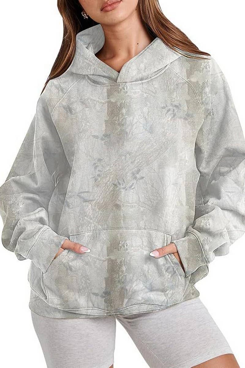 CWTTL01010__NEW WOMEN'S HOODED PRINTED CASUAL SWEATSHIRT