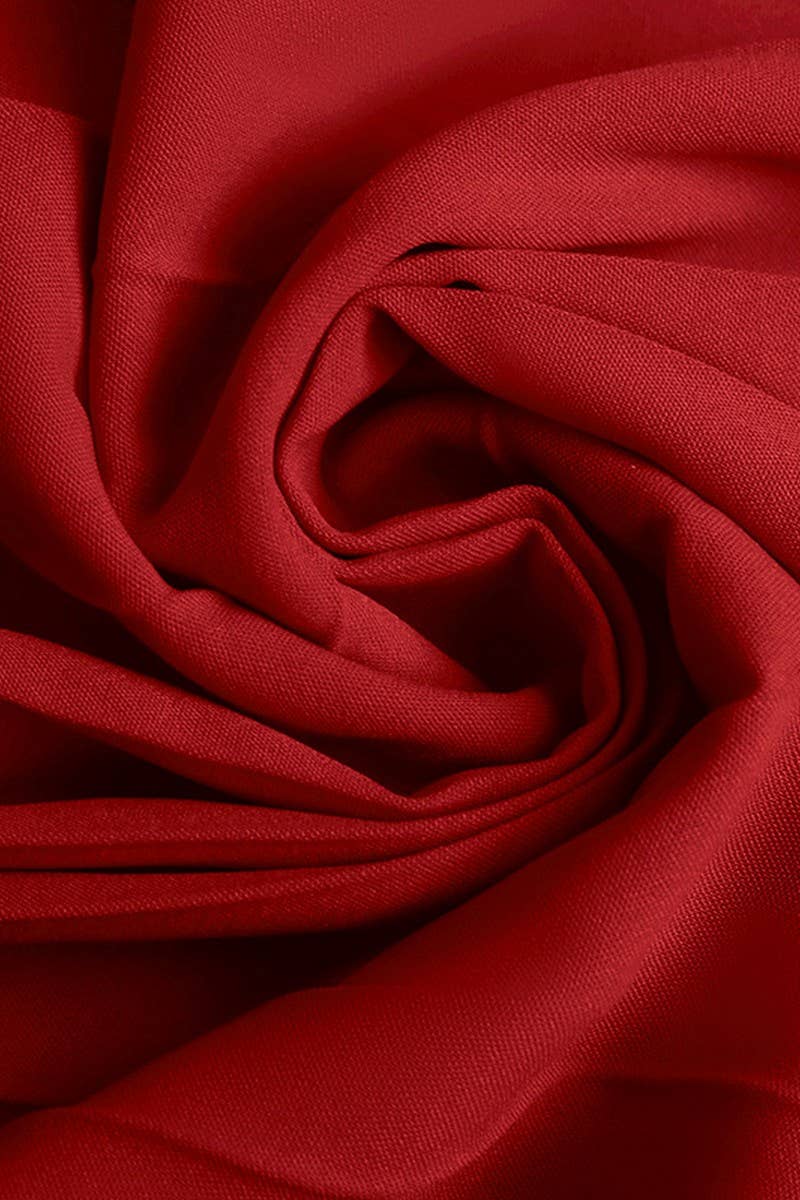 CWDMD6284_SOLID COLOR OFF-SHOULDER LONG SLEEVE DRESS