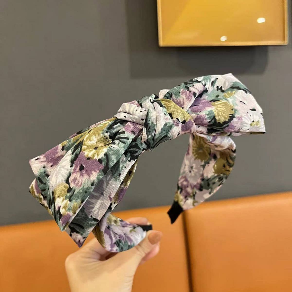 PASTORAL STYLE SMALL FLORAL KNOTTED WIDE HEADBAND_CWAHA1701