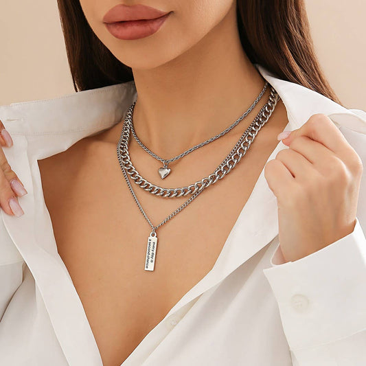 SIMPLE MULTI-LAYER CHAIN NECKLACE_CWAJE1129