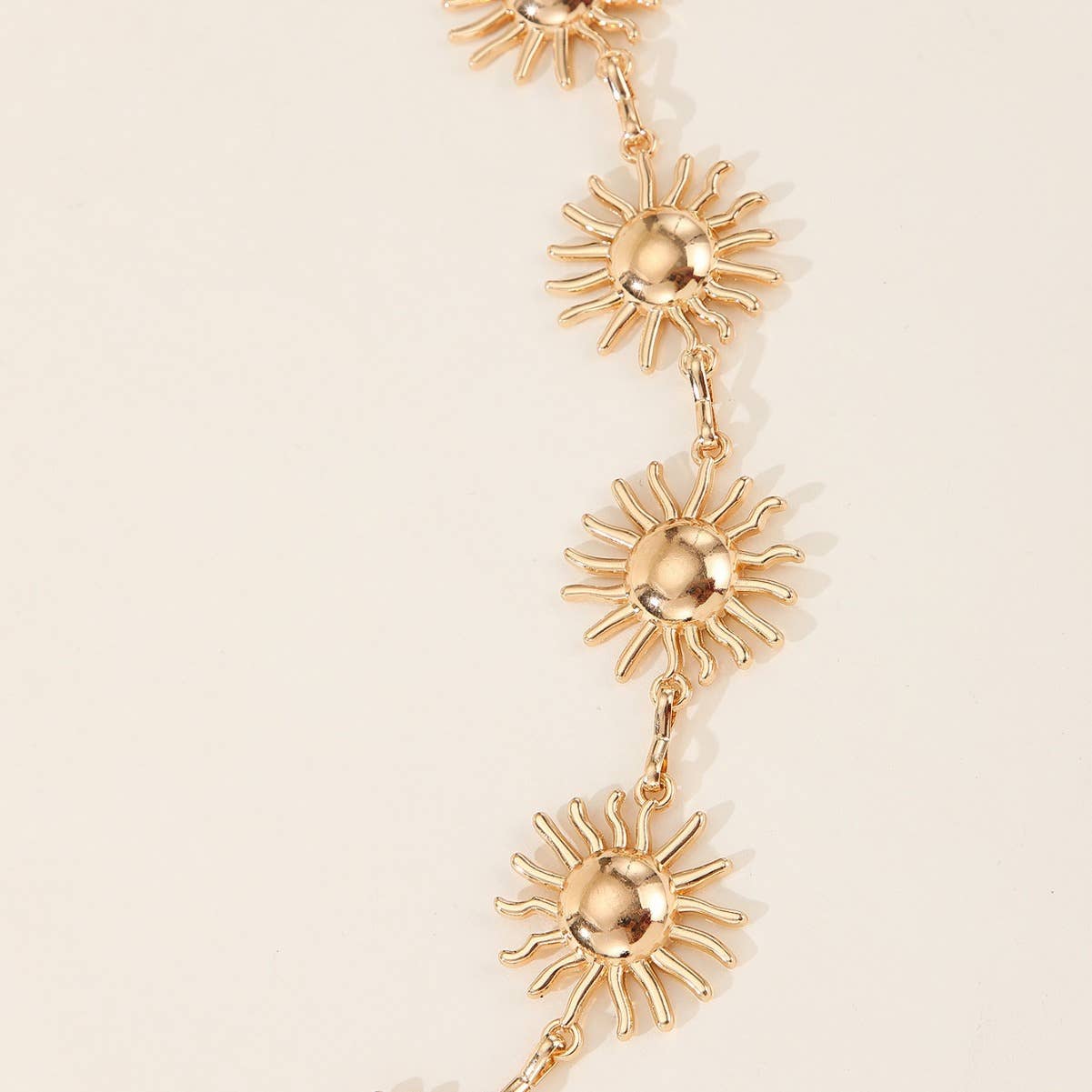 Golden sunflower metal adjustable waist chain