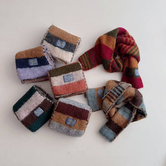 Rainbow Stripe Knit Scarf for Kids ??Winter Scarf_CWASC2109