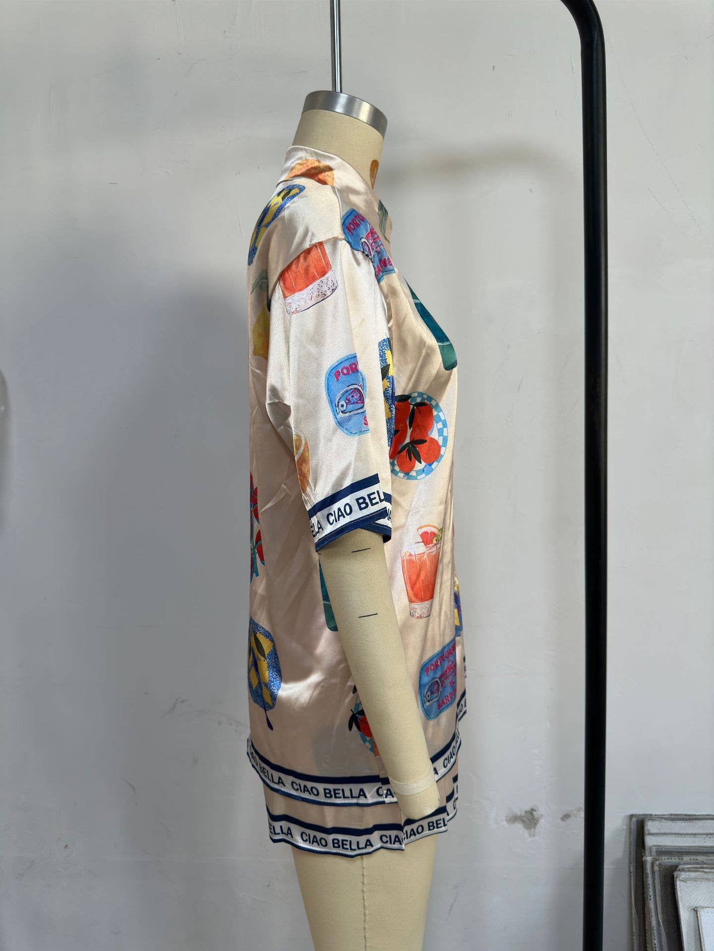 Cartoon short-sleeved cardigan and shorts set