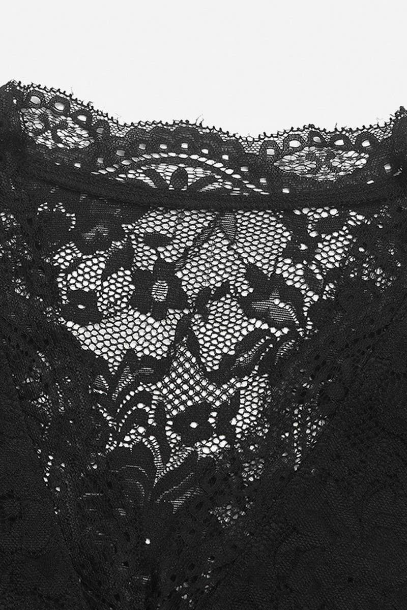 CWSBSL0123_AUTUMN LACE PATCHWORK LONG SLEEVED V-NECK JUMPSUI