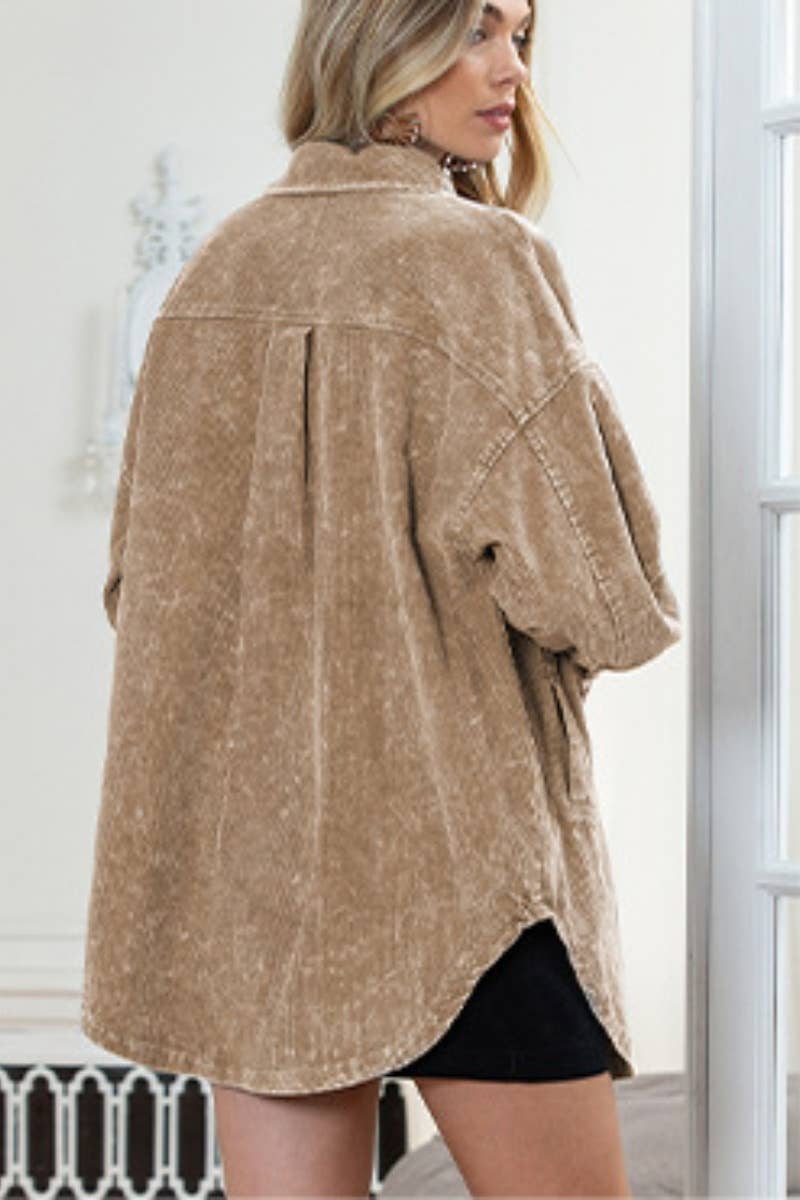 CWJJ0241_CASUAL BUTT-SHIELDING LONG-SLEEVED JACKET TOP