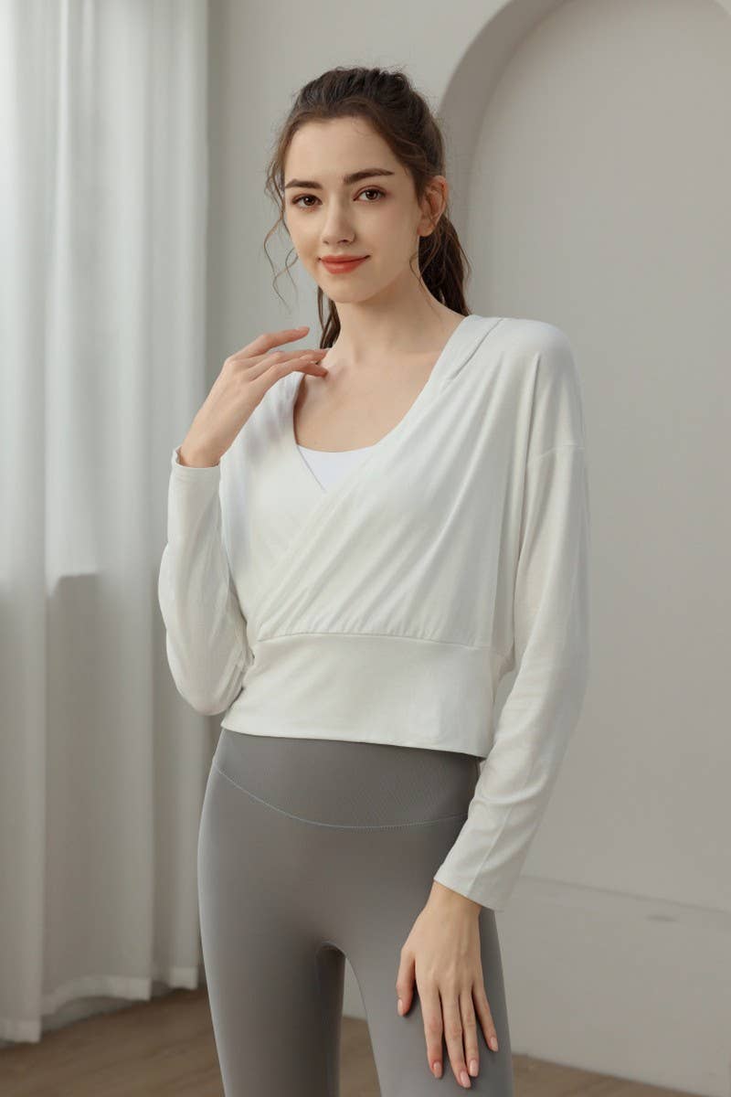 CWTBLL3629_NEW STYLE SPORTS LOOSE YOGA JACKET HOODED TOP