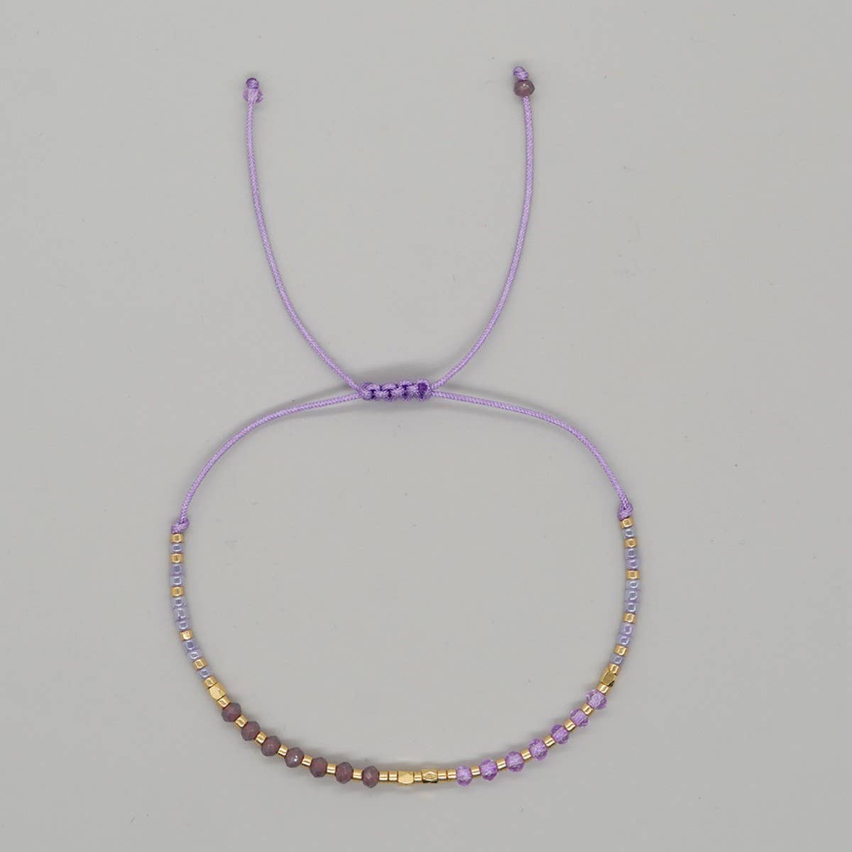 GRADIENT COLOR CRYSTAL FLAT BEAD BRACELET