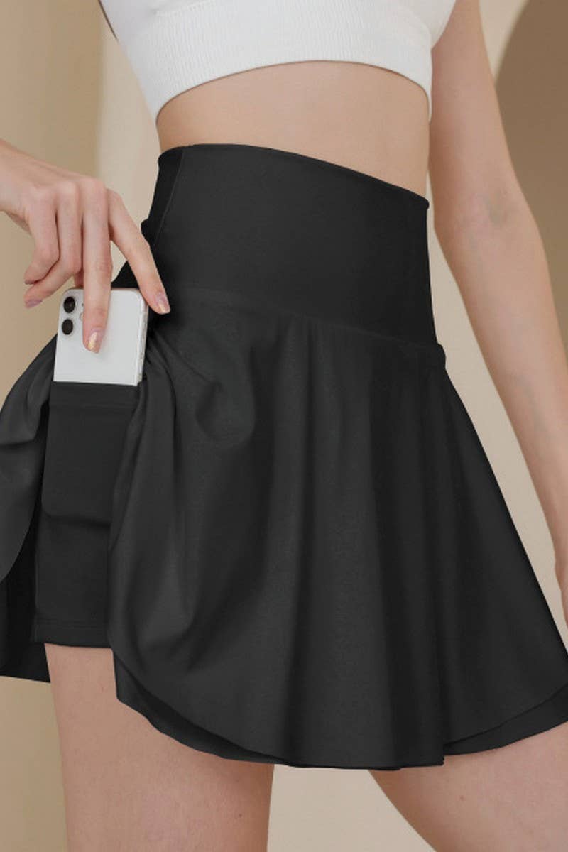 CWBSS0173_HIGH WAISTED ANTI SLIP YOGA SHORT SKIRT