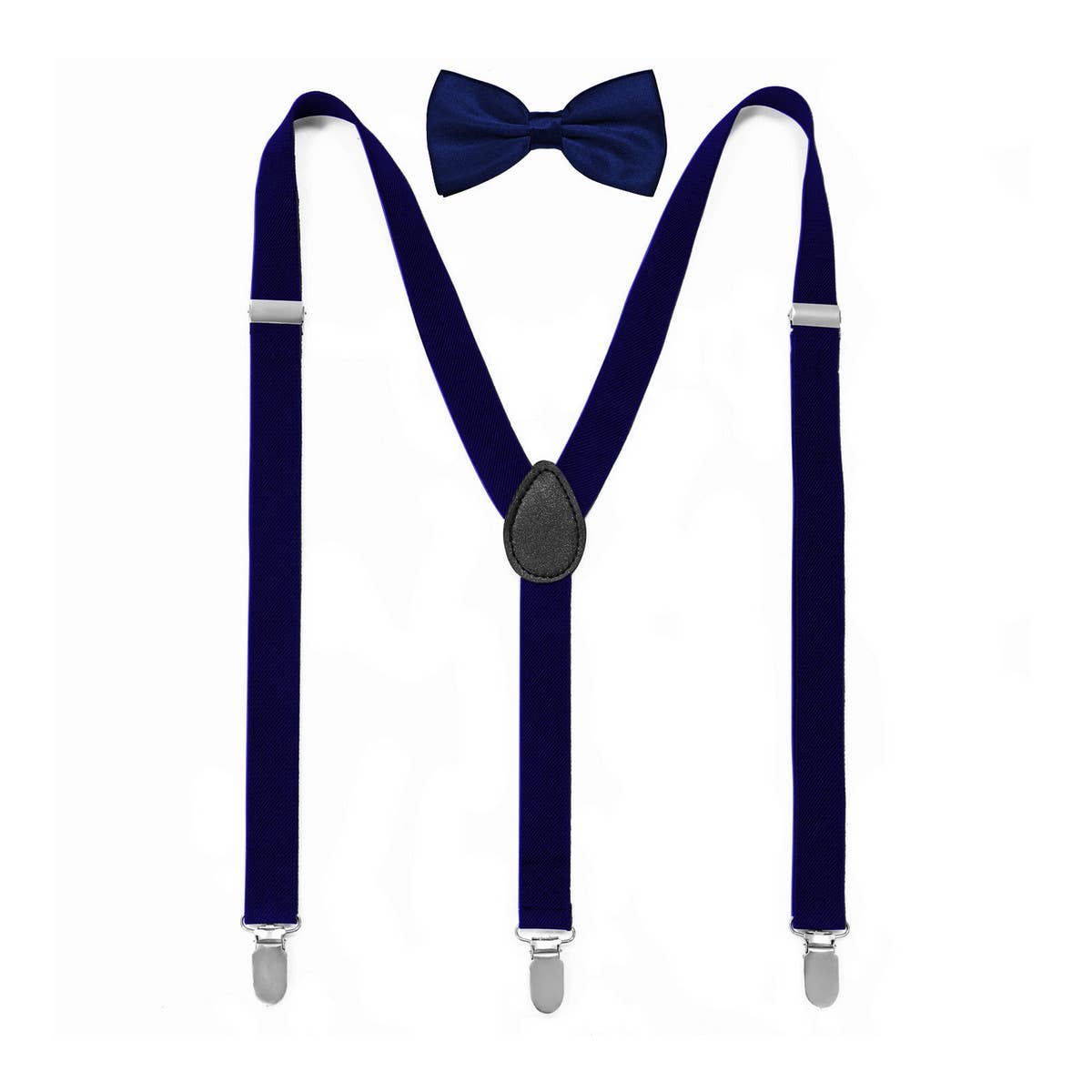 MULTICOLOR SOLID COLOR SUSPENDER CLIP BOW TIE SET