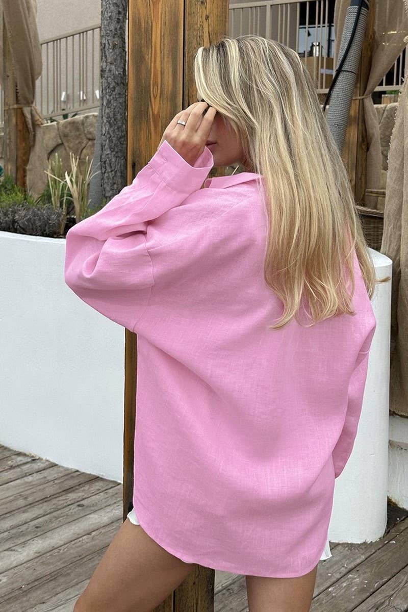 CWTSTL2895_CASUAL SOLID OPEN FRONT SHIRT TOP