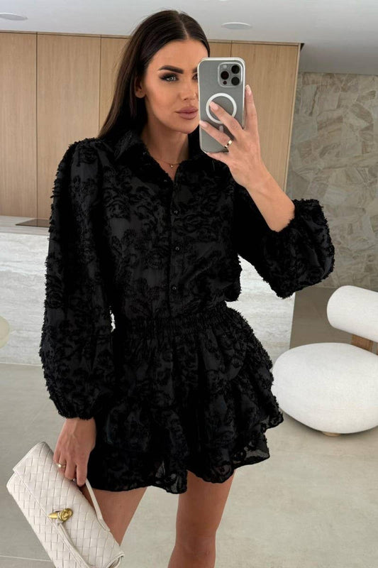CWSTB1792_LACE CUTOUT CASUAL LONG SLEEVE SET