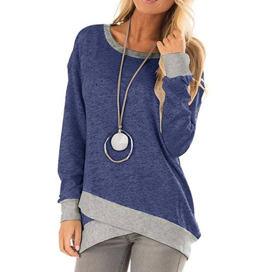 CREW-NECK IRREGULAR LOOSE PULLOVER HOODIE