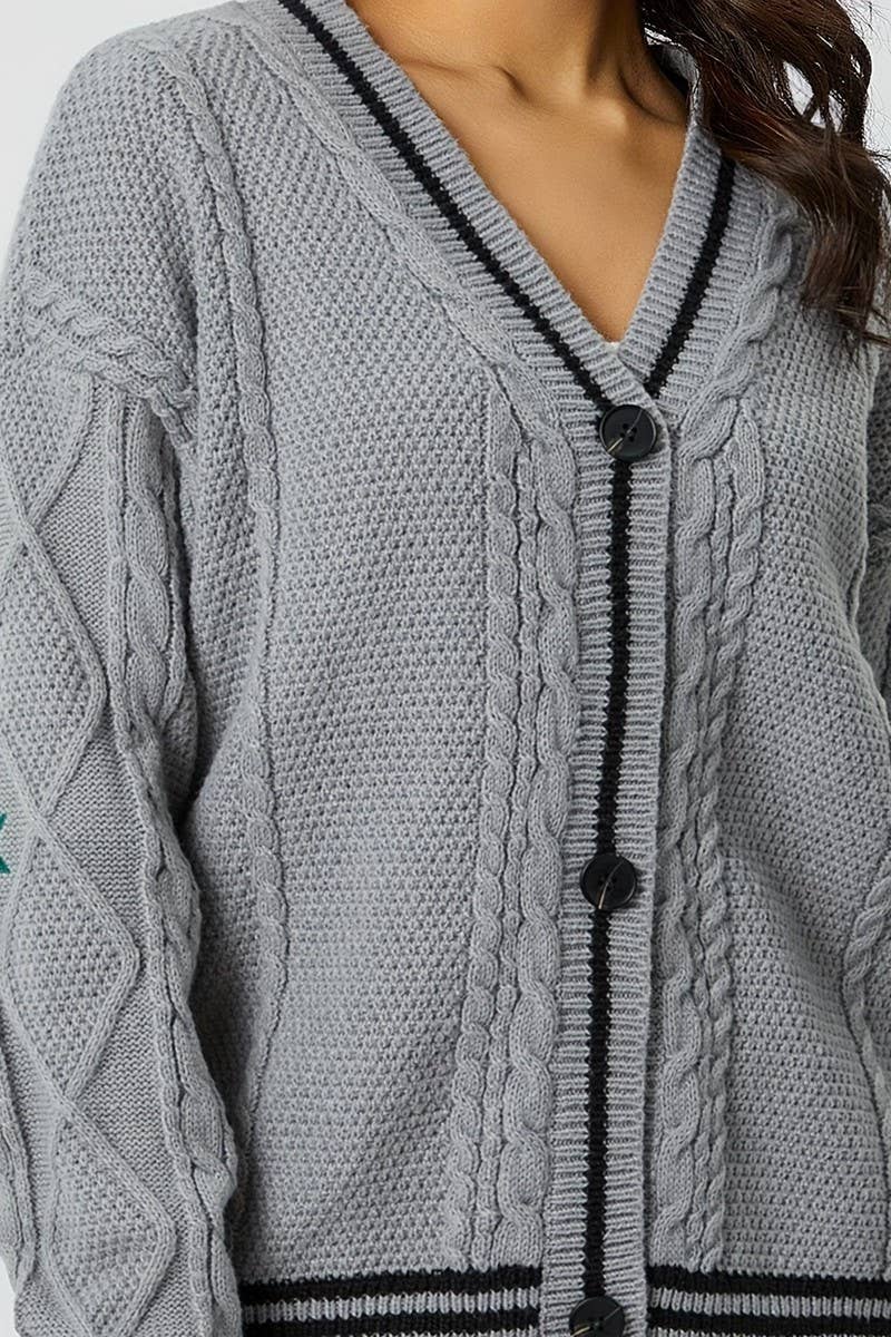 CWOCAL1794_SINGLE BREASTED KNIT EMBROIDERED CARDIGAN