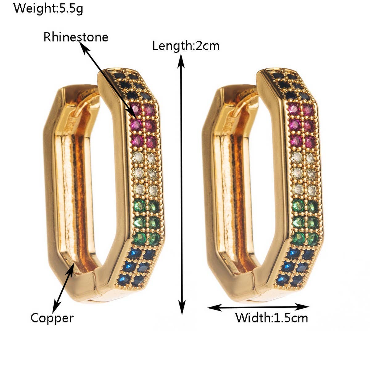 Luxury Micro Geometric Copper Hoop Earrings