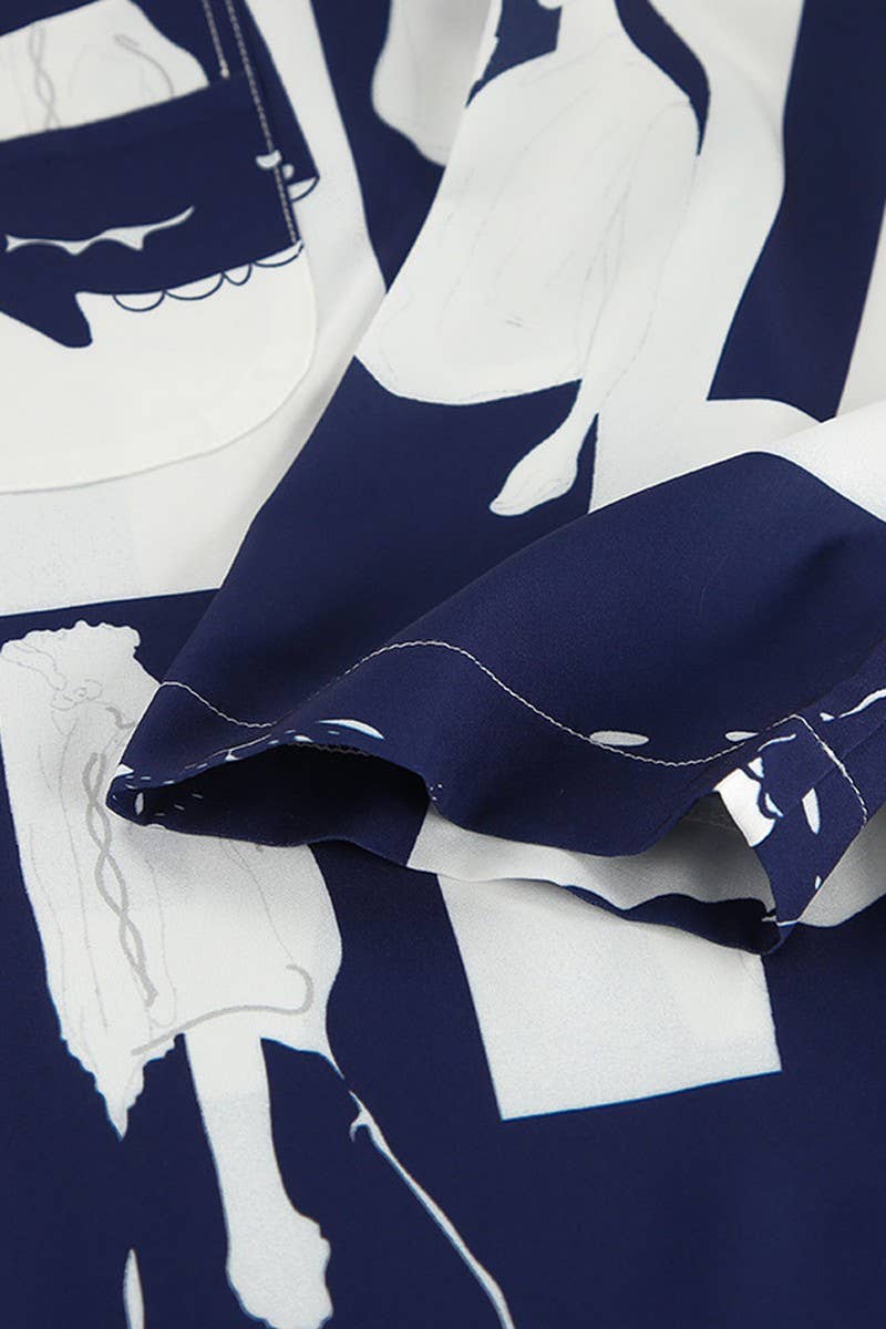 CWSPJ0359_PRINTED LOOSE LONG-SLEEVED TROUSERS PAJAMA SET