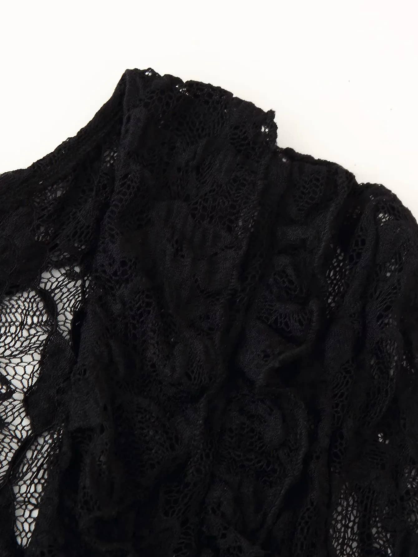 Bow tie V-neck fitted long-sleeved top