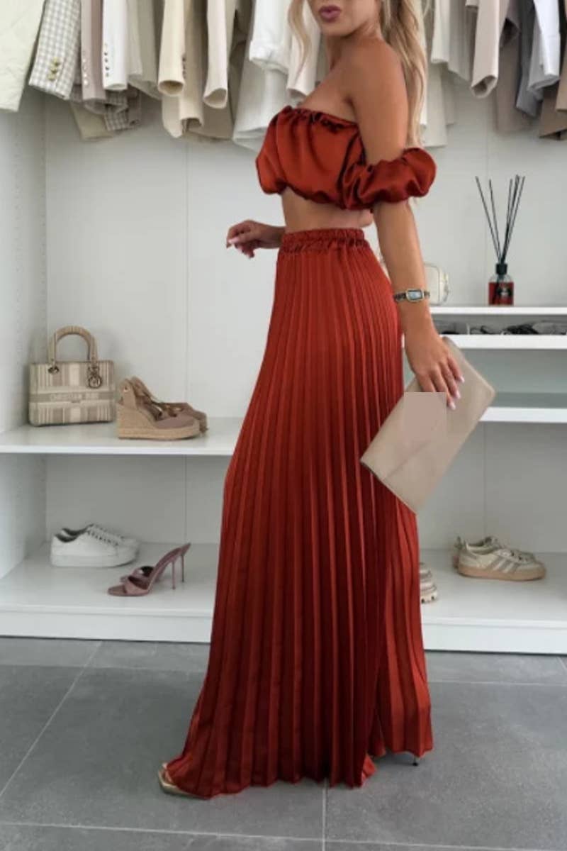 CWSS1204_SUMMER SOLID COLOR TEMPERAMENT TUBE TOP SUIT