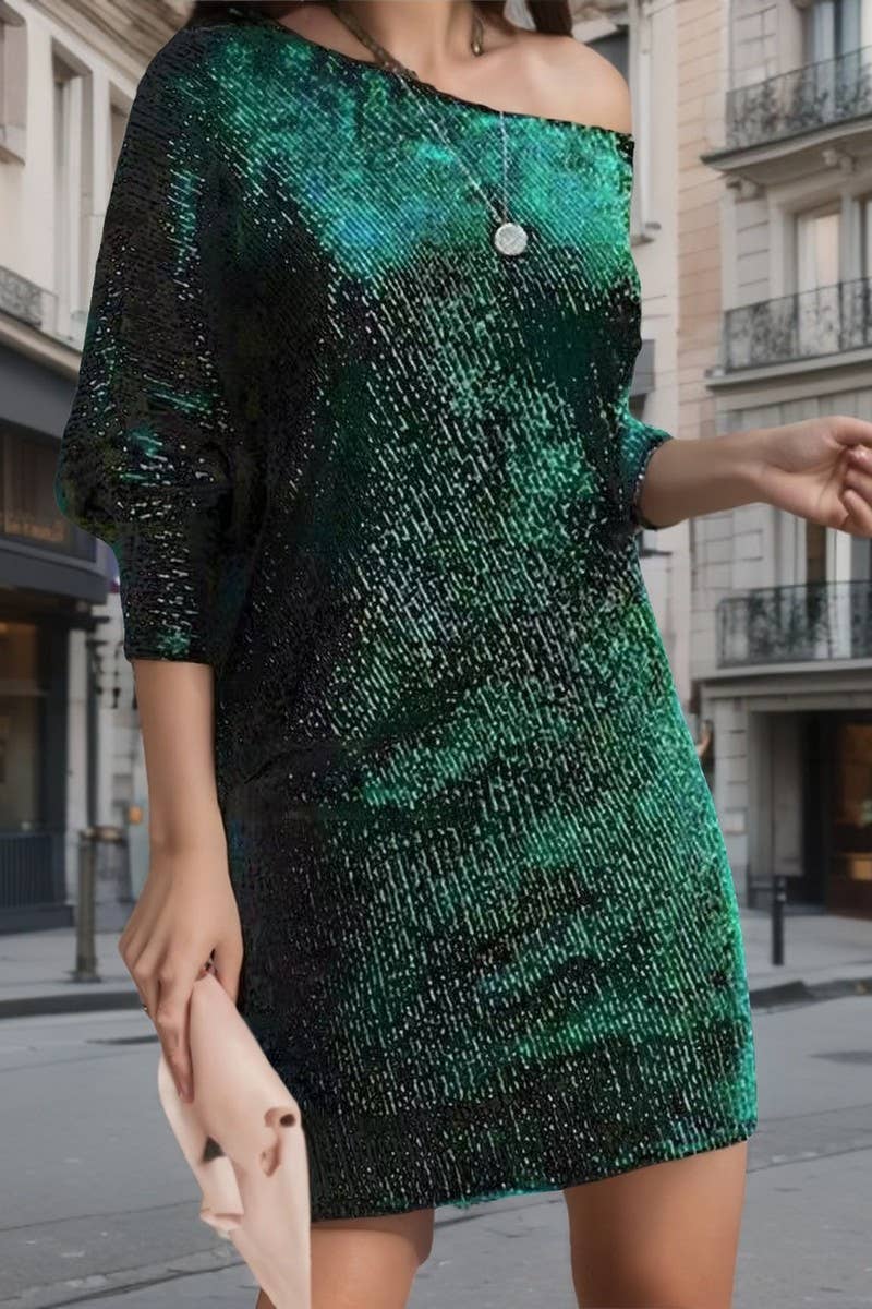 CWDSD7905_ONE-SHOULDER SEQUIN MINI DRESS FOR EVENING