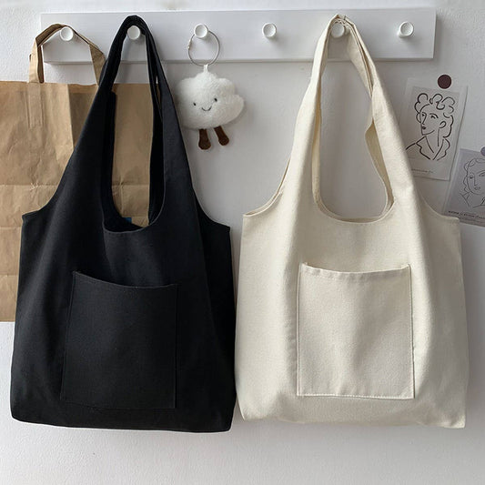 SOLID COLOR LITERARY BLANK HAND-PAINTED CANVASBAG_CWAB2131