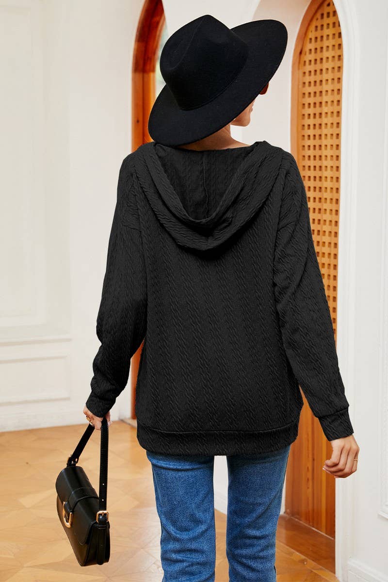 CWOHOL1096_AUTUMN AND WINTER SOLID COLOR HOODED SWEATSHIRT