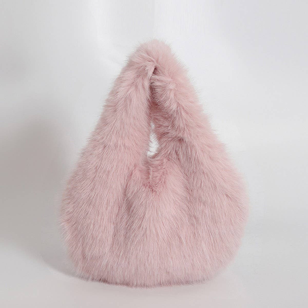 Faux Fox Fur Plush Handbag Women Large Tote_CUAB00564