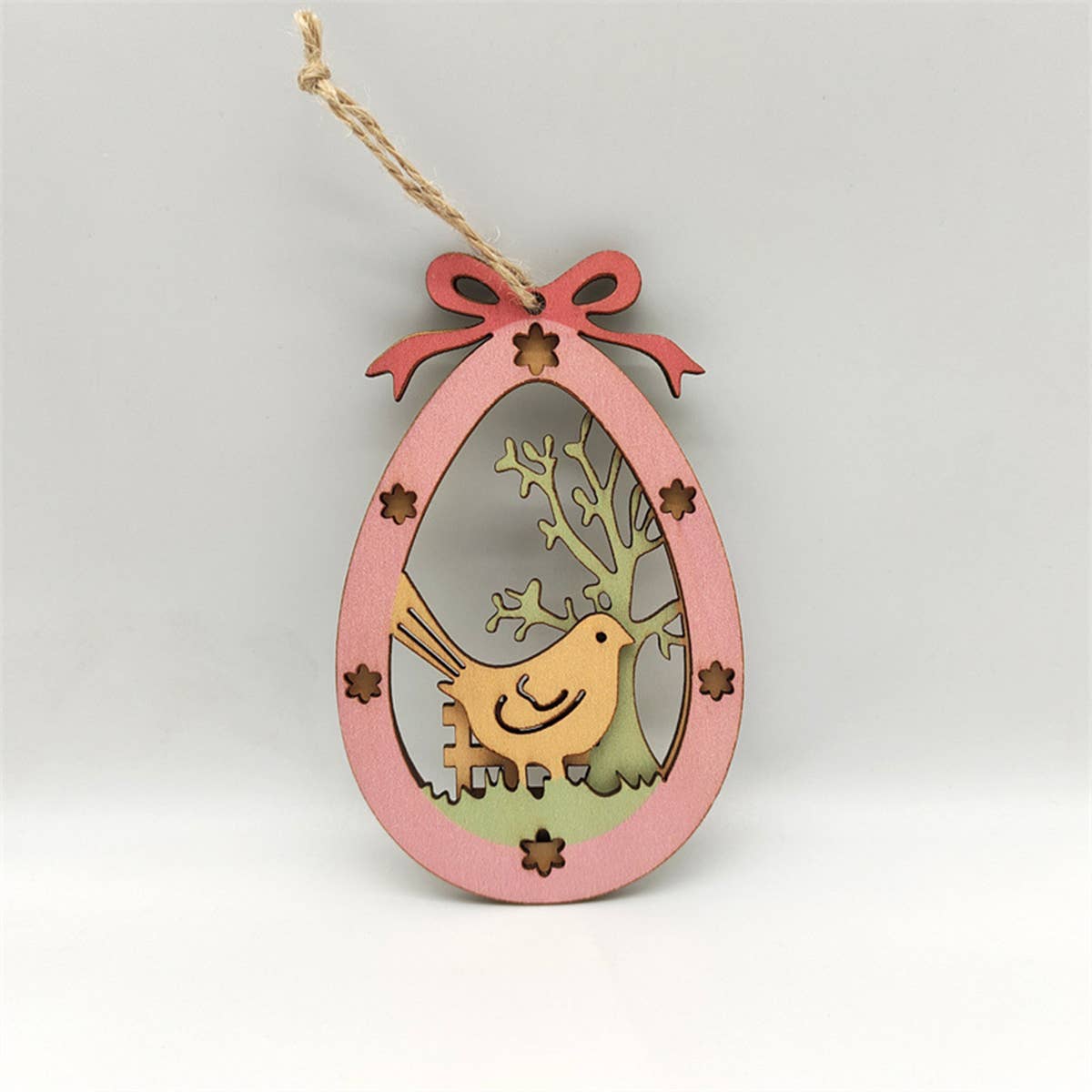 CWASC2679_EASTER WOODEN BUNNY COLORFUL HOLLOW HANGING SIGN