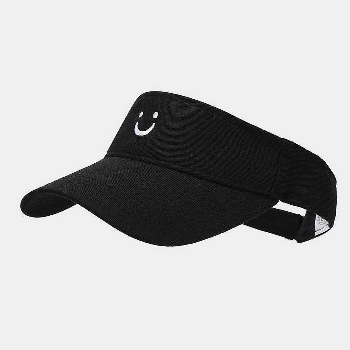 Cute Smile Embroidered Visor - Summer Sun Hat_CWAH3289