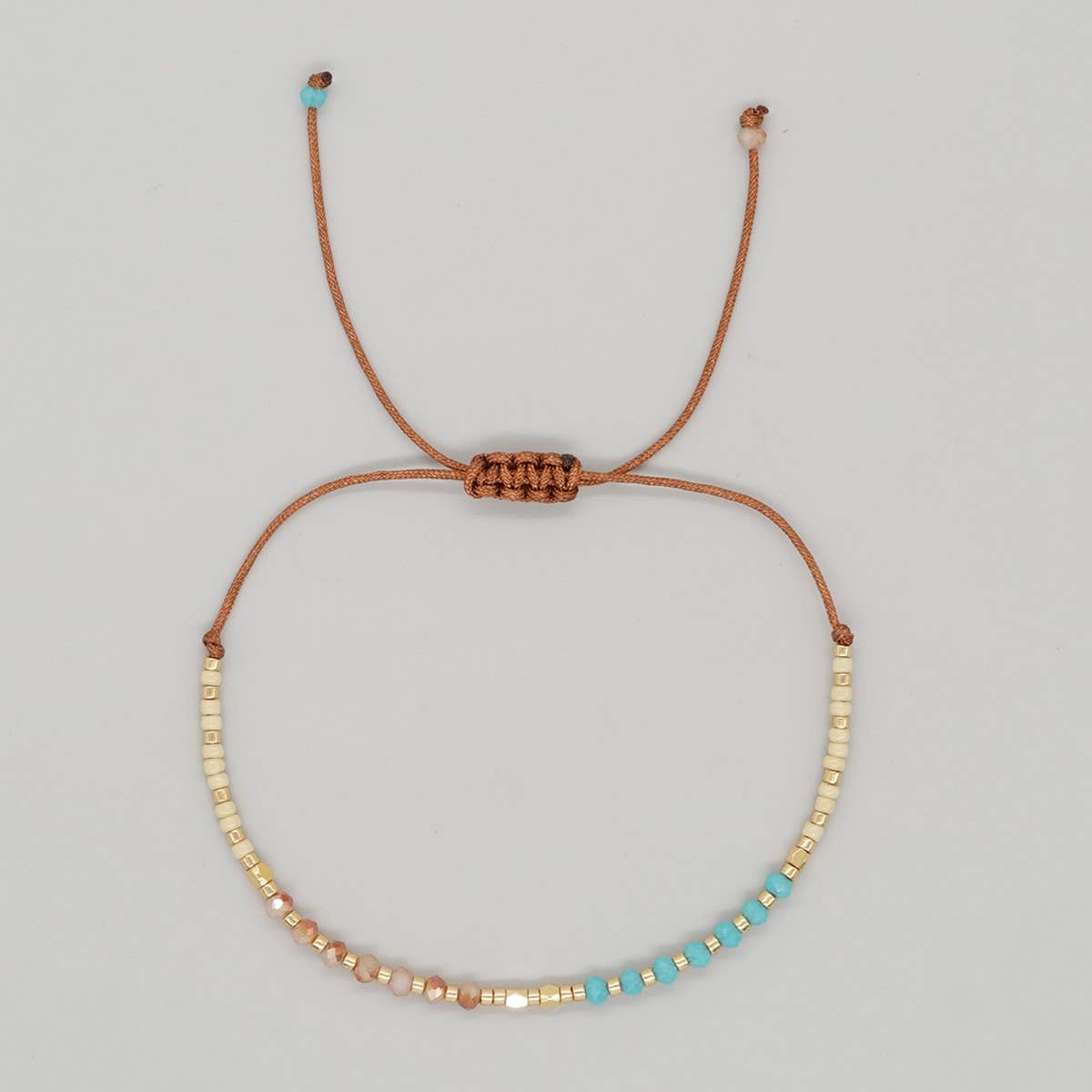 GRADIENT COLOR CRYSTAL FLAT BEAD BRACELET
