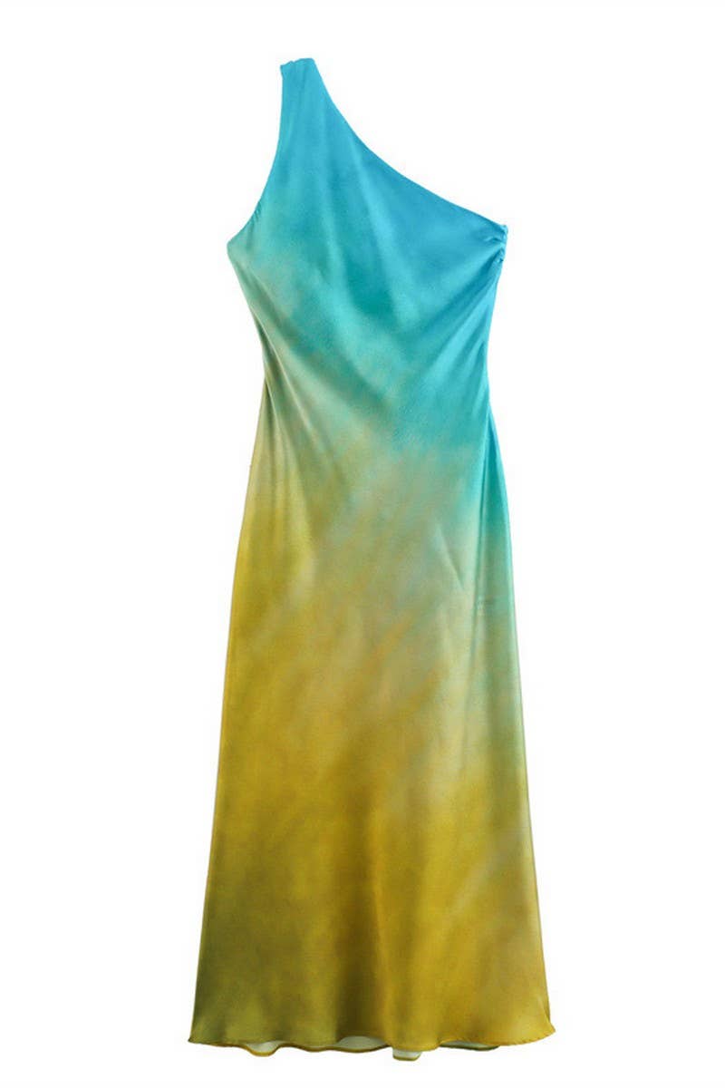 CWDMD4181_SEXY SATIN OFF-SHOULDER TIE-DYE DRESS