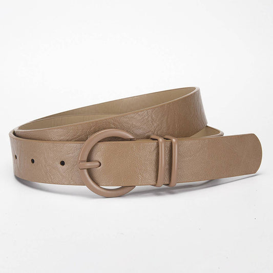 Fashionable PU leather pink-buckle belt