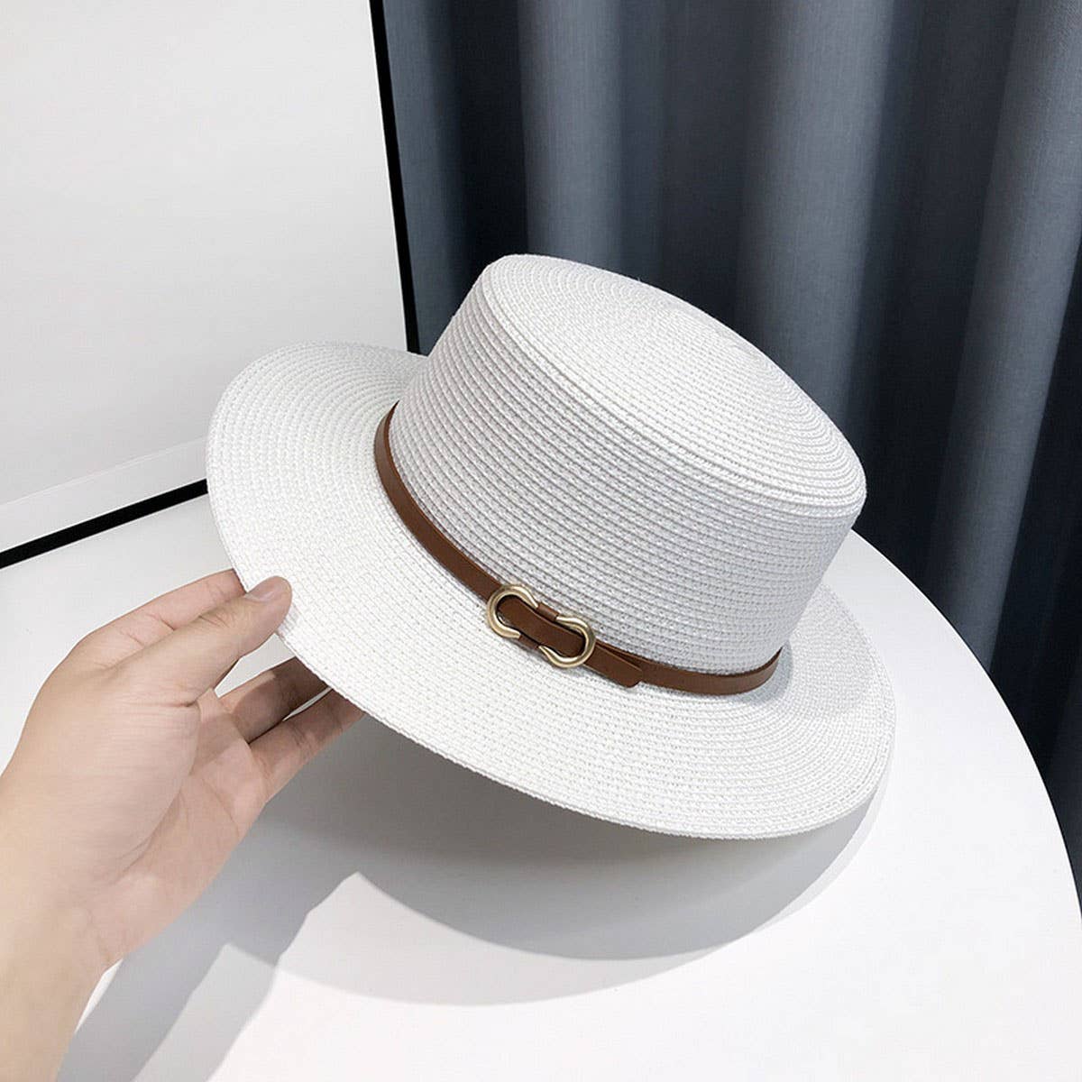 Summer beach elegant sun protection straw hat_CWAH3415