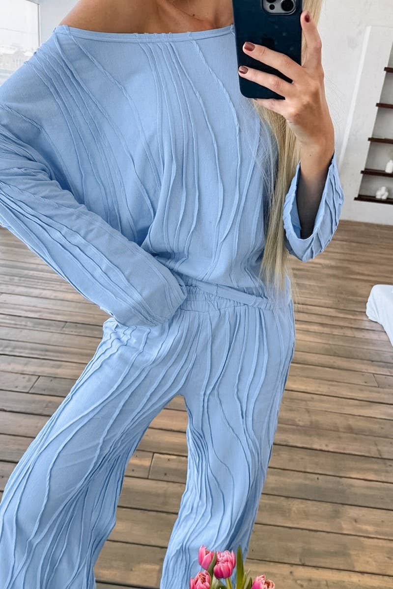 CWSPJ0277_LONG-SLEEVED AND LONG-PANTS PAJAMAS TWO-PIECE SET