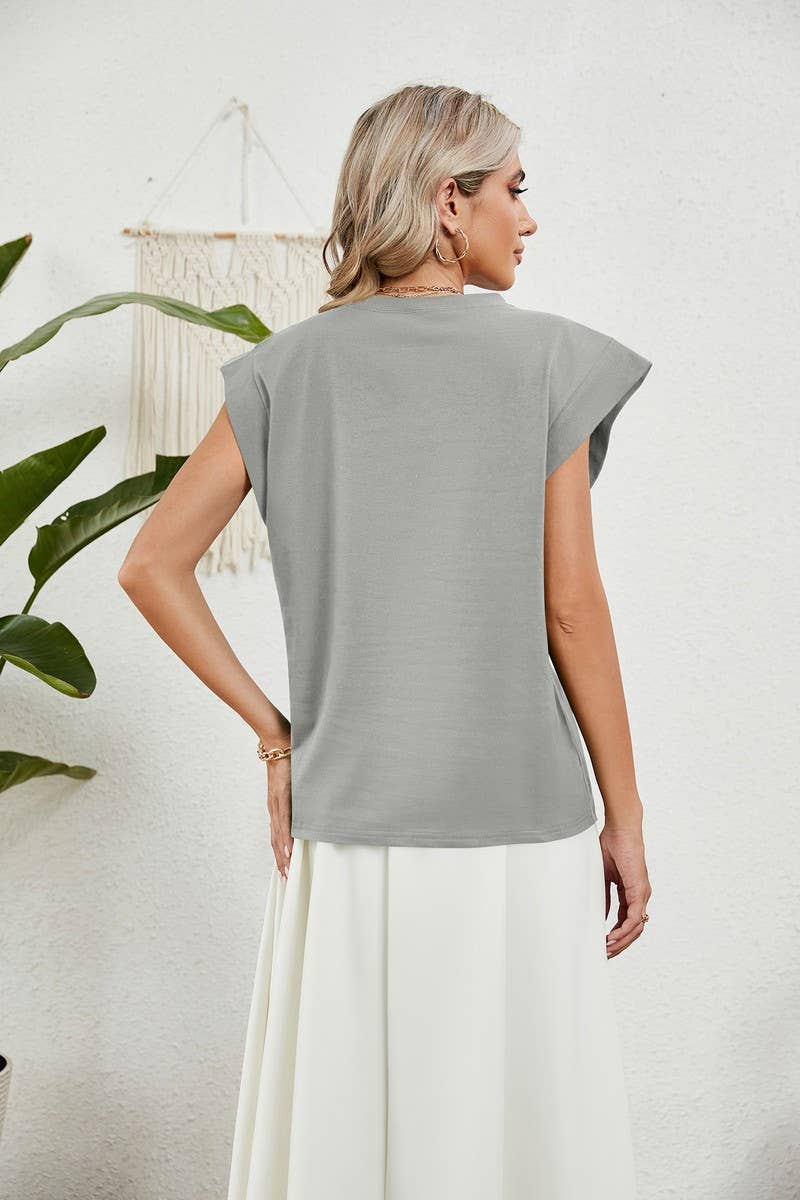 CWTBLS0864_ROUND NECK SOLID COLOR RAGLAN SLEEVE T-SHIRT