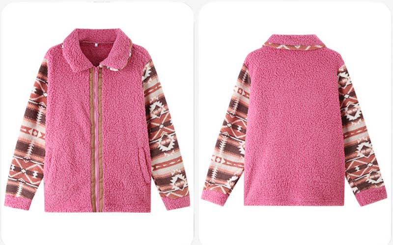 CLAN STYLE LONG SLEEVE LAPEL CARDIGAN FLEECE COAT