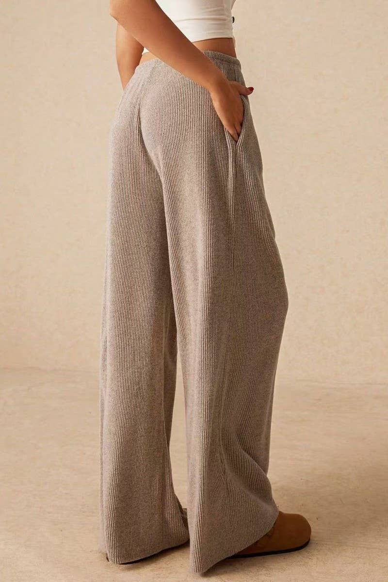 CWBLP01032_SOLID COLOR LOOSE HIGH WAIST WIDE LEG PANTS