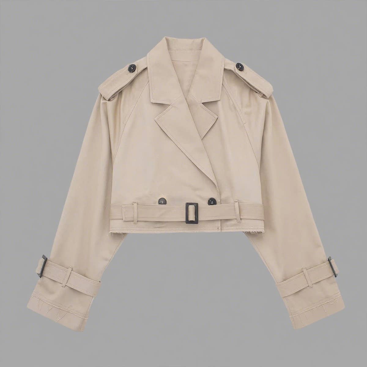 Belt casual short trench coat