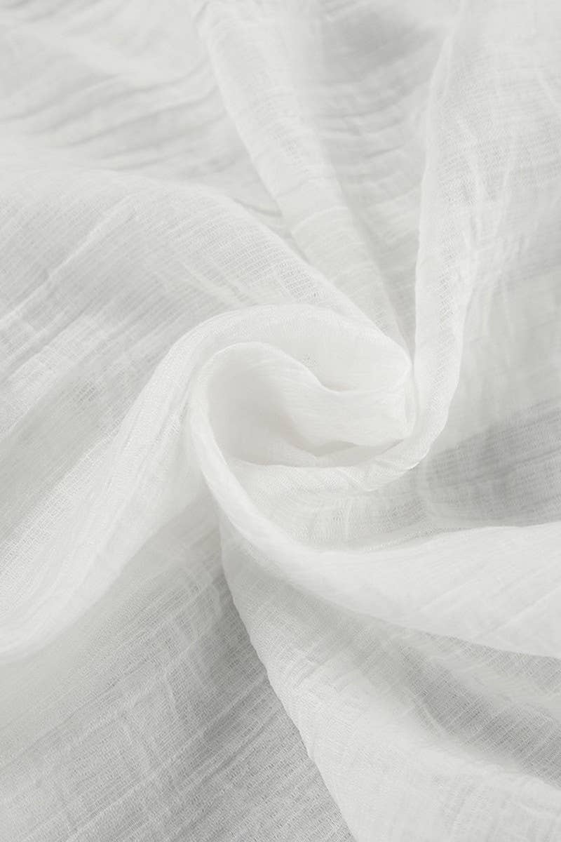 CWTSTL906_SEXY SEE-THROUGH WHITE TENCEL LACE-UP SHIRT